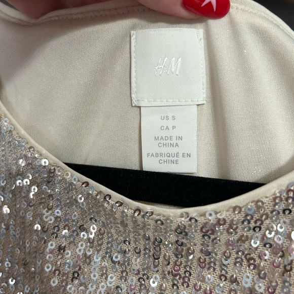 Silver sequin cropped shirt H&M - Picture 2 of 2